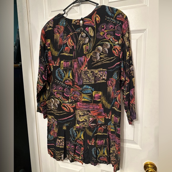 Vintage Carole Little Set Womens Size 8 Tunic Top Short Skirt 2 Piece Multi Prnt - Picture 5 of 9